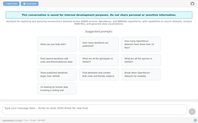 Screenshot of Neurosift chat
