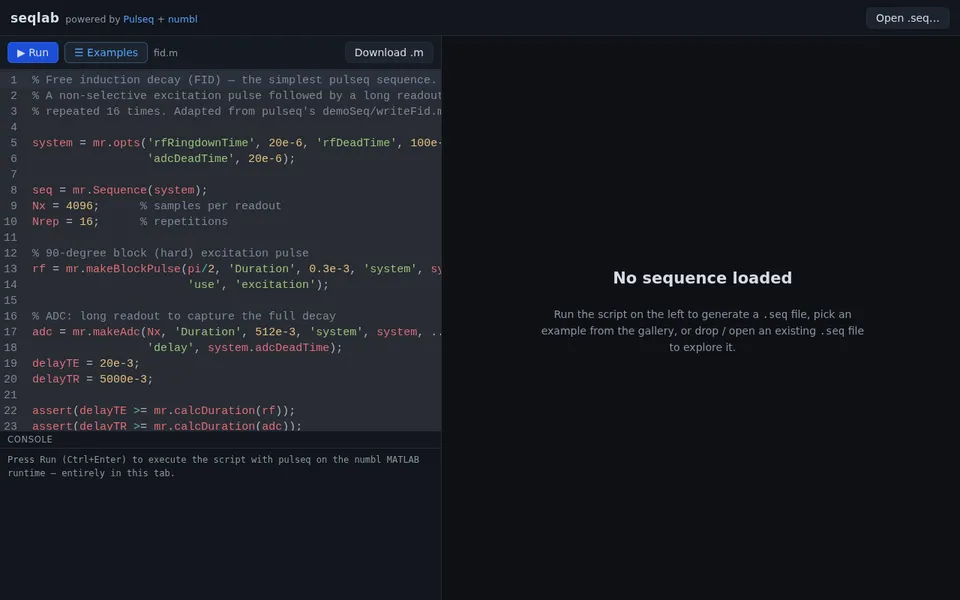Screenshot of concept-collection.github.io/seqlab