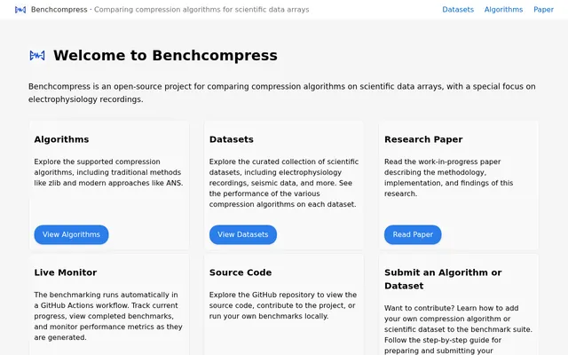 Screenshot of Benchcompress