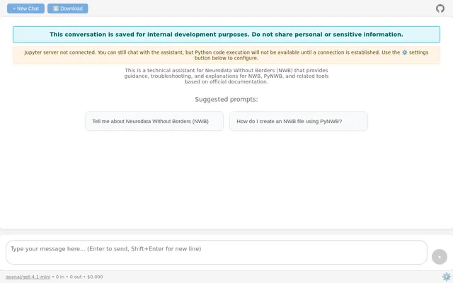 Screenshot of NWB Assistant