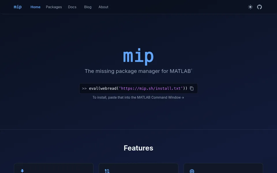 Screenshot of mip.sh