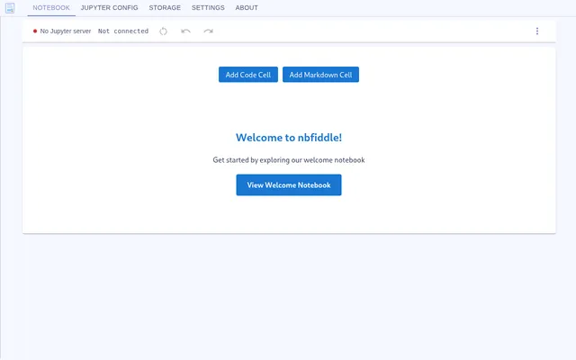 Screenshot of nbfiddle