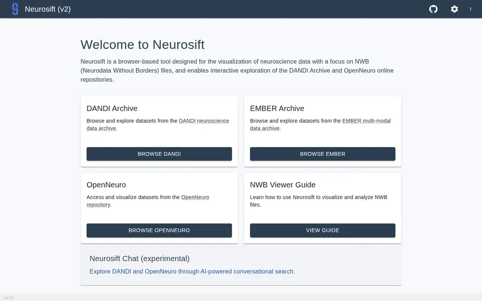 Screenshot of neurosift.app