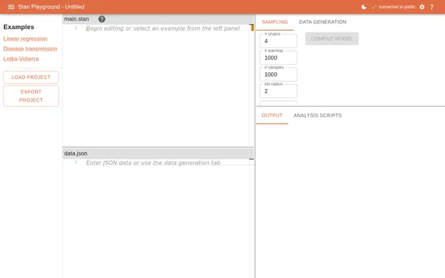 Screenshot of Stan Playground